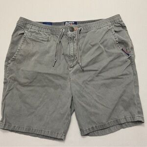 Superdry Olive-Grey Drawstring Cotton Shorts size 36